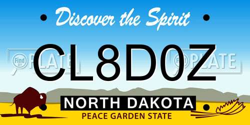 CL8D0Z North Dakota License Plate