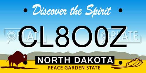 CL8O0Z North Dakota License Plate