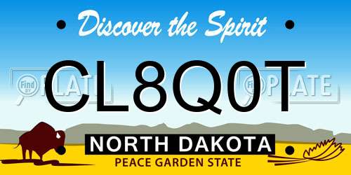 CL8Q0T North Dakota License Plate