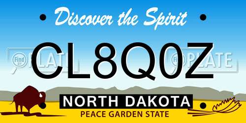 CL8Q0Z North Dakota License Plate