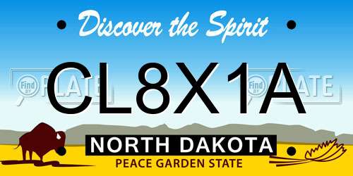 CL8X1A North Dakota License Plate