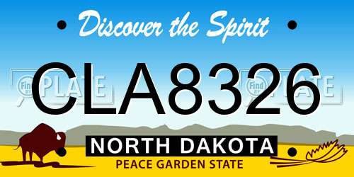CLA8326 North Dakota License Plate