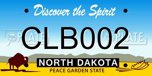 CLB002 North Dakota License Plate