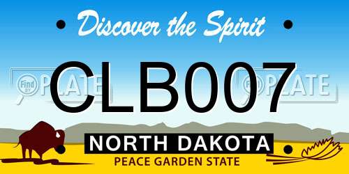 CLB007 North Dakota License Plate