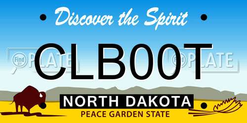 CLB00T North Dakota License Plate