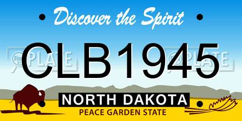 CLB1945 North Dakota License Plate