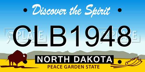 CLB1948 North Dakota License Plate
