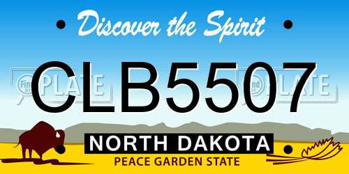 CLB5507 North Dakota License Plate