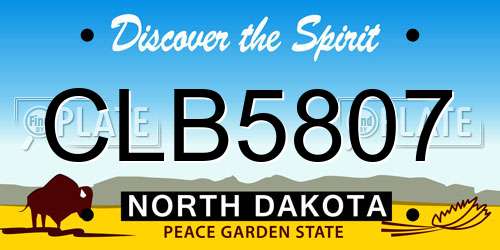 CLB5807 North Dakota License Plate