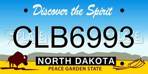 CLB6993 North Dakota License Plate