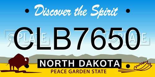CLB7650 North Dakota License Plate