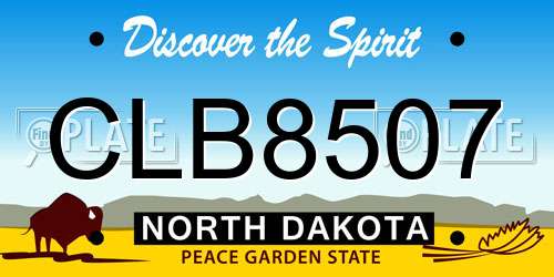 CLB8507 North Dakota License Plate