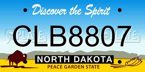 CLB8807 North Dakota License Plate