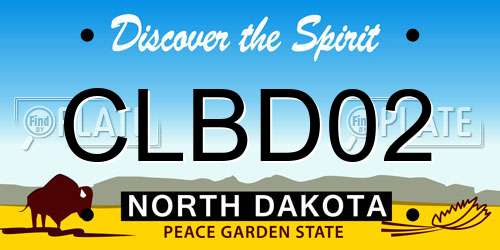 CLBD02 North Dakota License Plate
