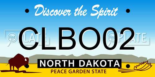 CLBO02 North Dakota License Plate