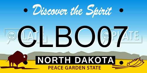 CLBO07 North Dakota License Plate