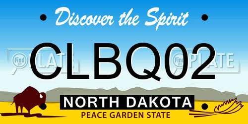 CLBQ02 North Dakota License Plate