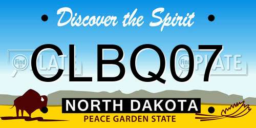 CLBQ07 North Dakota License Plate