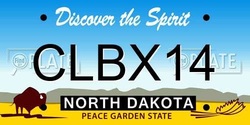 CLBX14 North Dakota License Plate