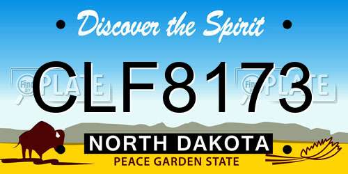 CLF8173 North Dakota License Plate