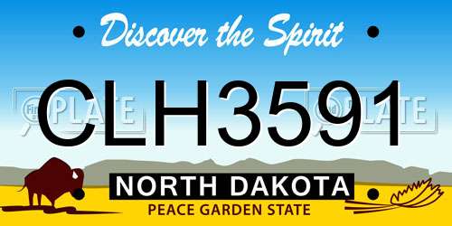 CLH3591 North Dakota License Plate