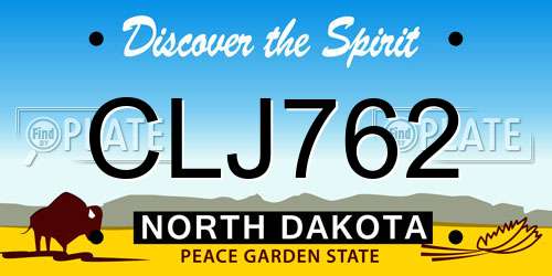 CLJ762 North Dakota License Plate