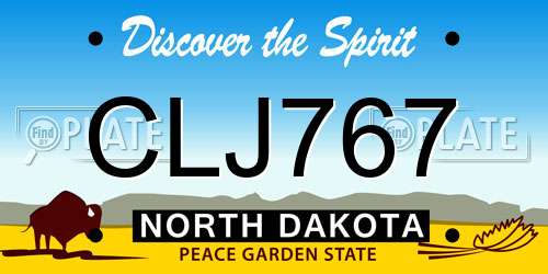 CLJ767 North Dakota License Plate
