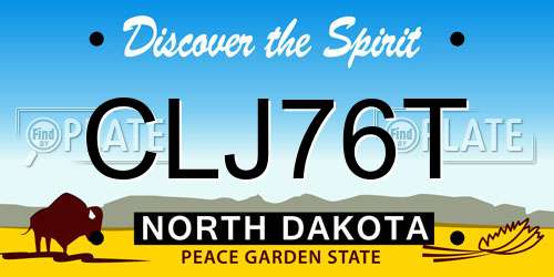 CLJ76T North Dakota License Plate