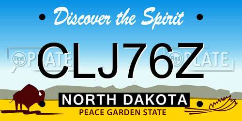 CLJ76Z North Dakota License Plate