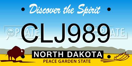 CLJ989 North Dakota License Plate