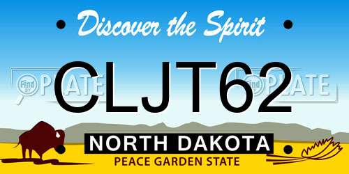 CLJT62 North Dakota License Plate