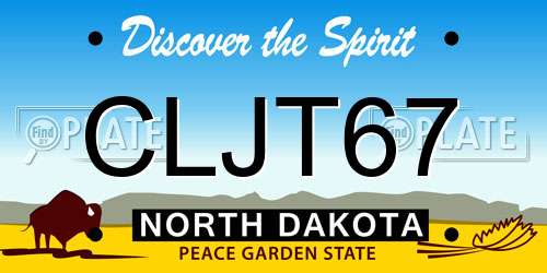 CLJT67 North Dakota License Plate
