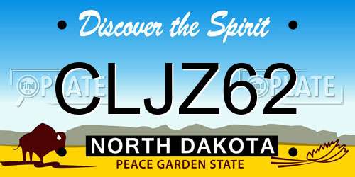 CLJZ62 North Dakota License Plate
