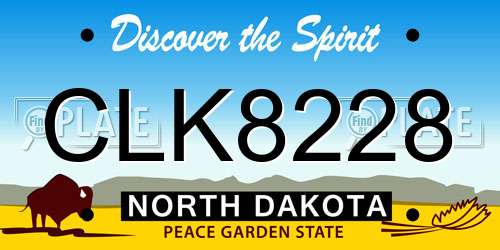 CLK8228 North Dakota License Plate