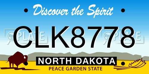 CLK8778 North Dakota License Plate