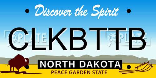 CLKBTTB North Dakota License Plate