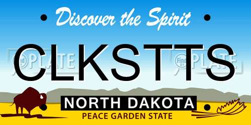 CLKSTTS North Dakota License Plate