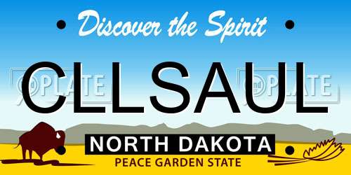 CLLSAUL North Dakota License Plate