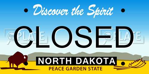 CLOSED North Dakota License Plate