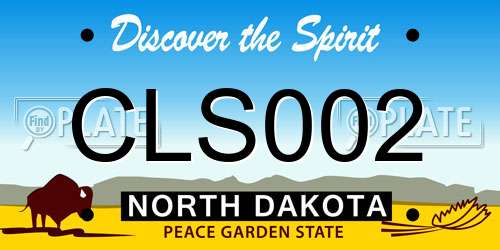 CLS002 North Dakota License Plate