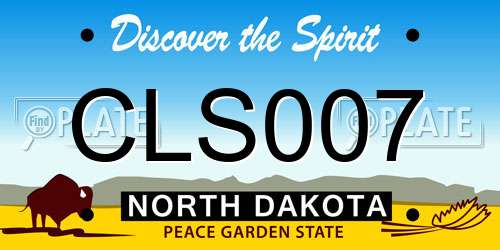 CLS007 North Dakota License Plate