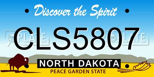 CLS5807 North Dakota License Plate