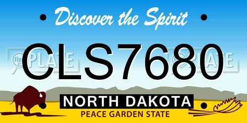 CLS7680 North Dakota License Plate