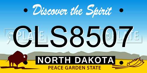 CLS8507 North Dakota License Plate