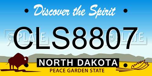CLS8807 North Dakota License Plate