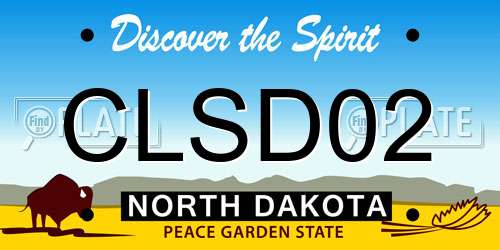 CLSD02 North Dakota License Plate
