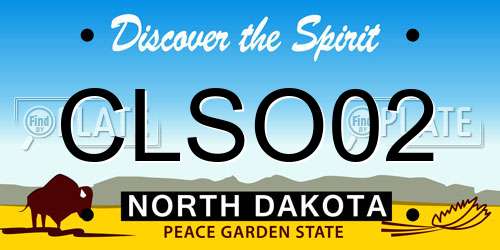 CLSO02 North Dakota License Plate