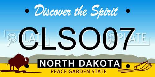 CLSO07 North Dakota License Plate