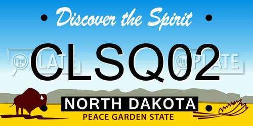 CLSQ02 North Dakota License Plate