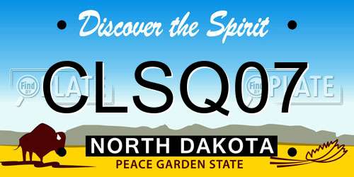 CLSQ07 North Dakota License Plate